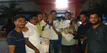 ಭದ್ರಾವತಿ ರೈಲು ನಿಲ್ದಾಣದಲ್ಲಿ ರಾಘವೇಂದ್ರ ಪರ ಬಿಜೆಪಿ ಪ್ರಚಾರ