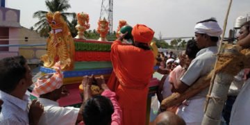 ಚಳ್ಳಕೆರೆ: ಟಿಎನ್ ಕೋಟೆ ಗ್ರಾಮದಲ್ಲಿ ಗಣಪತಿ, ಈಶ್ವರ, ನಂದಿ ಪ್ರಾಣ ಪ್ರತಿಷ್ಠೆ