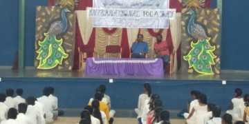 ಶಿವಮೊಗ್ಗ: ಅಕ್ಷರ ಶಾಲೆಯಲ್ಲಿ ಯೋಗ ದಿನಾಚರಣೆ