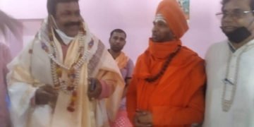 ಸೊರಬ ಮುರುಘಾಮಠಕ್ಕೆ ಭೇಟಿ ನೀಡಿದ ಕೃಷಿ ಸಚಿವ ಬಿ.ಸಿ. ಪಾಟೀಲ್