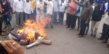 ಹತ್ರಾಸ್ ಅತ್ಯಾಚಾರ ಪ್ರಕರಣ: ಪ್ರಗತಿಪರ ಸಂಘಟನೆಗಳ ಒಕ್ಕೂಟದಿಂದ ಭದ್ರಾವತಿಯಲ್ಲಿ ಪ್ರತಿಭಟನೆ