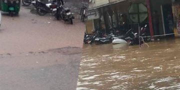ಶಿವಮೊಗ್ಗದಲ್ಲಿ ಭಾರೀ ಮಳೆ: ಅರ್ಧ ಗಂಟೆ ಮಳೆಗೆ ಹಲವು ರಸ್ತೆಗಳಲ್ಲಿ 2 ಅಡಿಗಳಿಗೂ ನೀರು