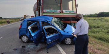 ಚಳ್ಳಕೆರೆ ಬಳಿ ಭೀಕರ ರಸ್ತೆ ಅಪಘಾತ: ಒಂದೇ ಕುಟುಂಬದ ಮೂವರು ಸಾವು