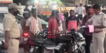 ಚಳ್ಳಕೆರೆ: ಸಂಚಾರಿ ನಿಯಮ ಪಾಲಿಸದಿದ್ದರೆ ದಂಡ ವಸೂಲಿ