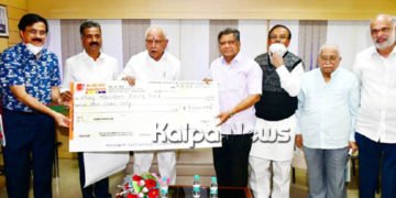 ಸಿಎಂ ಪರಿಹಾರ ನಿಧಿಗೆ ಎಂಎಸ್‌‘ಐಎಲ್ ವತಿಯಿಂದ 1 ಕೋಟಿ ರೂ. ದೇಣಿಗೆ ನೀಡಿದ ಅಧ್ಯಕ್ಷ ಹಾಲಪ್ಪ