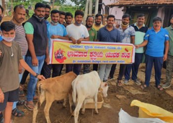 ಭಾವಸಾರ ಕ್ಷತ್ರಿಯ ಯುವಕ ಸಂಘದಿಂದ ಗೋ ಶಾಲೆಗೆ ಮೇವು ದೇಣಿಗೆ
