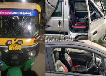 ಮನೆ ಮುಂದೆ ನಿಲ್ಲಿಸಿದ್ದ ವಾಹನಗಳ ಗ್ಲಾಸ್ ಪುಡಿಪುಡಿ: ಶಿವಮೊಗ್ಗದಲ್ಲಿ ಮತ್ತೆ ಕಿಡಿಗೇಡಿಗಳ ನೀಚ ಕೃತ್ಯ