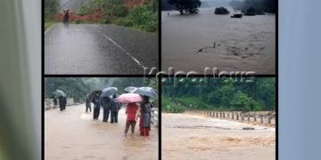 ಅಬ್ಬರದ ಮಳೆ: ಉಕ್ಕಿ ಹರಿಯುತ್ತಿರುವ ನದಿ; ಅರಬೈಲ್ ಘಟ್ಟದಲ್ಲಿ ಗುಡ್ಡ ಕುಸಿದು ಸಂಚಾರ ಬಂದ್