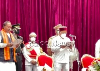 ಐದನೆಯ ಬಾರಿ ಸಚಿವರಾಗಿ ಈಶ್ವರಪ್ಪ ಪ್ರಮಾಣ ವಚನ: ಜನನಾಯಕನಿಗೆ ಮತ್ತೆ ಒಲಿದ ಅದೃಷ್ಟ