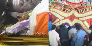 ಅಪ್ಪು ಅಂತಿಮ ಯಾತ್ರೆ ಆರಂಭ: ಸಕಲ ಸರ್ಕಾರಿ ಗೌರವ ಸಲ್ಲಿಕೆ, ಕುಟುಂಬಸ್ಥರಿಗೆ ರಾಷ್ಟ್ರಧ್ವಜ ಹಸ್ತಾಂತರ