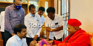 ಸಿರಿಗೆರೆ ಮಠಕ್ಕೆ ನೂತನ ವಿಧಾನಪರಿಷತ್ ಸದಸ್ಯ ಡಿ.ಎಸ್. ಅರುಣ್ ಭೇಟಿ