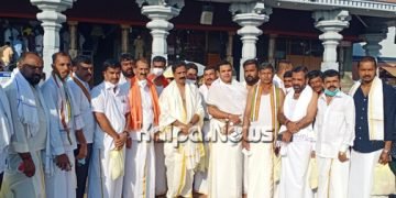 ನುಡಿದಂತೆ ನಡೆದ ಶಾಸಕ: ಹಣ ಪಡೆದಿಲ್ಲ ಎಂದು ಧರ್ಮಸ್ಥಳದಲ್ಲಿ ಪ್ರಮಾಣ ಮಾಡಿದ ಹಾಲಪ್ಪ