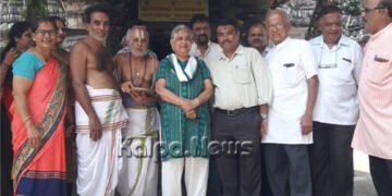 ಭದ್ರಾವತಿ ಲಕ್ಷ್ಮೀ ನರಸಿಂಹ ದೇವಾಲಯಕ್ಕೆ ಇನ್ಫೋಸಿಸ್ ಸುಧಾ ನಾರಾಯಣಮೂರ್ತಿ ಭೇಟಿ
