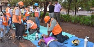 ಜಿಂದಾಲ್ ಕಾರ್ಖಾನೆಯಲ್ಲಿ ಕೋರೆಕ್ಸ್ ಅನಿಲ ಸೋರಿಕೆ ಅಣುಕು ಪ್ರದರ್ಶನ