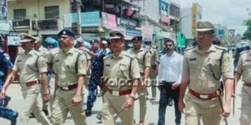 ಎಡಿಜಿಪಿ ಅಲೋಕ್ ಕುಮಾರ್ ನೇತೃತ್ವದಲ್ಲಿ ಭದ್ರಾವತಿಯಲ್ಲಿ ಪೊಲೀಸ್ ರೂಟ್ ಮಾರ್ಚ್