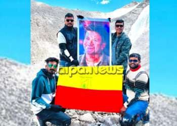 ಖರದುಂಗ್ಲಾದಲ್ಲಿ ರಾರಾಜಿಸಿದ ಪುನೀತ್ ಭಾವಚಿತ್ರ: ಕರುನಾಡಿನ ಗಮನ ಸೆಳೆದ ಶಿವಮೊಗ್ಗ ಯುವಕರು