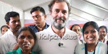 ಕಾಲುಗಳಲ್ಲಿ ಬರೆಯುವ ಲಕ್ಷ್ಮೀದೇವಿಯ ಕೌಶಲ ಕಂಡು ನಿಬ್ಬೆರಗಾದ ರಾಹುಲ್ ಗಾಂಧಿ