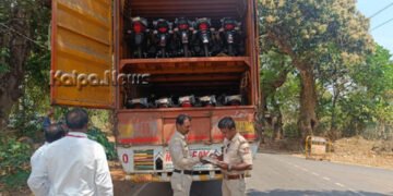 ಸಾಗರ: ದಾಖಲೆಯಿಲ್ಲದೇ ಟ್ರಕ್’ನಲ್ಲಿ ಸಾಗಿಸುತ್ತಿದ್ದ 46 ದ್ವಿಚಕ್ರ ವಾಹನ ಸೀಜ್!