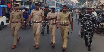 ವಿಧಾನಸಭಾ ಚುನಾವಣೆ ಹಿನ್ನೆಲೆ: ಭದ್ರಾವತಿಯ ಪ್ರಮುಖ ರಸ್ತೆಗಳಲ್ಲಿ ಸಿಆರ್‌ಪಿಎಫ್ ರೂಟ್ ಮಾರ್ಚ್