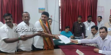 ಭದ್ರಾವತಿಯಿಂದ ಬಿಜೆಪಿ ಅಭ್ಯರ್ಥಿ ಮಂಗೋಟೆ ರುದ್ರೇಶ್ ನಾಮಪತ್ರ ಸಲ್ಲಿಕೆ