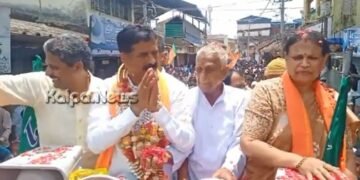 ಸಾಗರ: ಹಾಲಪ್ಪ ನಾಮಪತ್ರ ಸಲ್ಲಿಕೆಗೂ ಮುನ್ನ ನಡೆದ ಮೆರವಣಿಗೆಗೆ ಹರಿದುಬಂತು ಜನಸಾಗರ