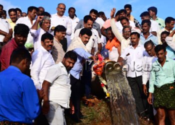 ಶಿವಮೊಗ್ಗ: ಬರದಲ್ಲಿ ಕೆರೆಗೆ ಬಂದ ನೀರು ಕಂಡು ರೈತರಲ್ಲಿ ಮಂದಹಾಸ