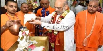 On the auspicious occasion of Janmashtami, Shah visited Delhi’s ISKCON temple