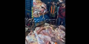 ಭಾರೀ ಪ್ರಮಾಣದಲ್ಲಿ ಅಕ್ರಮ ಗೋಮಾಂಸ ಸಾಗಾಟ: ಶ್ರೀರಾಮ ಸೇನೆಯ ದಾಳಿ, ಕಾರಿಗೆ ಬೆಂಕಿ ಹಚ್ಚಿ ಆಕ್ರೋಶ