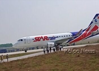 ಹೈದರಾಬಾದ್’ನಿಂದ ಶಿವಮೊಗ್ಗಕ್ಕೆ ಬಂತು ಮೊದಲ ವಿಮಾನ: ಎಷ್ಟು ಪ್ರಯಾಣಿಕರು ಬಂದರು?