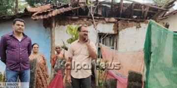 ಭಾರಿ ಮಳೆಗೆ ಮನೆ ಛಾವಣಿ ಕುಸಿತ: ಅದೃಷ್ಟವಶಾತ್ ತಪ್ಪಿದ ಭಾರೀ ಅನಾಹುತ