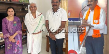 ಮಂಗಳೂರು | `ವಿಜಯಿಭವ’ ಎಂದು ಡಾ.ಸರ್ಜಿಗೆ ಅರ್ಶೀವದಿಸಿದ ಕಲ್ಲಡ್ಕ ಪ್ರಭಾಕರ್ ಭಟ್