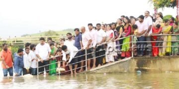 ಶಿಕಾರಿಪುರ | ಮೈದುಂಬಿಕೊಂಡ ಅಂಜನಾಪುರ ಜಲಾಶಯಕ್ಕೆ ಬಾಗಿನ ಸಮರ್ಪಣೆ