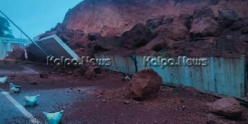 ತೀರ್ಥಹಳ್ಳಿ | ಕುಸಿದು ಬಿತ್ತು ಬಾಳೆಬೈಲ್-ಕುರುವಳ್ಳಿ ಬೈಪಾಸ್ ರಸ್ತೆ ತಡೆಗೋಡೆ