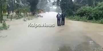 ತೀರ್ಥಹಳ್ಳಿ | ಉಕ್ಕಿ ಹರಿದ ಮಾಲತಿ ನದಿ | ಬಿದರಗೋಡು-ಶೃಂಗೇರಿ ರಸ್ತೆ ಸಂಪರ್ಕ ಕಡಿತ