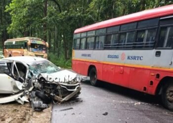 ಶಿವಮೊಗ್ಗ | ಸಕ್ರೆಬೈಲು ಬಳಿ ಬಸ್-ಕಾರು ನಡುವೆ ಅಪಘಾತ | ಹಲವರಿಗೆ ಗಾಯ