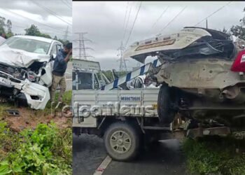 ಶಿವಮೊಗ್ಗ | ಭೀಕರ ಅಪಘಾತ | ವಿದೇಶಿಗರ ಜೀವ ಉಳಿಸಿತು ಏರ್ ಬ್ಯಾಗ್ | ಮೃತರು ಚಳ್ಳಕೆರೆ ಮೂಲದವರು