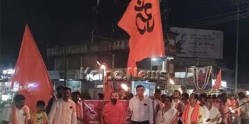 ಸೊರಬ | ಅಖಂಡ ಭಾರತ ಸಂಕಲ್ಪ ದಿನ ಹಿನ್ನೆಲೆ: ಪಂಜಿನ ಮೆರವಣಿಗೆ