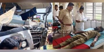 ನಿಂತಿದ್ದ ಕಂಟೈನರ್‌ಗೆ ಕೆಎಸ್‌ಆರ್‌ಟಿಸಿ ಬಸ್ ಡಿಕ್ಕಿ | 20ಕ್ಕೂ ಹೆಚ್ಚು ಜನರಿಗೆ ಗಂಭೀರ ಗಾಯ