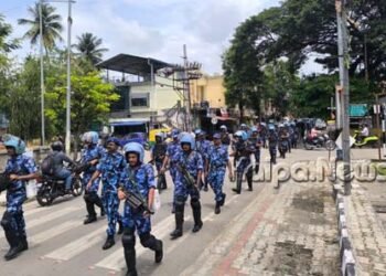 ಶಿವಮೊಗ್ಗ: ಗೌರಿ-ಗಣೇಶ, ಈದ್ ಮಿಲಾದ್ ಹಿನ್ನೆಲೆ ಪೊಲೀಸ್ ಪಥಸಂಚಲನ