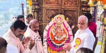 ಭದ್ರಾವತಿ ವೈಭವದ ದಸರಾ ಮೆರವಣಿಗೆ | ಮಳೆಯ ಆತಂಕ
