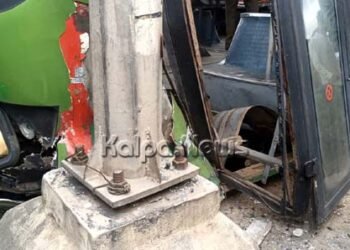 ಶಿವಮೊಗ್ಗ | ರಸ್ತೆ ಬಿಟ್ಟು ಡಿವೈಡರ್ ಏರಿದ ಸಾರಿಗೆ ಬಸ್ | ತಪ್ಪಿದ ದೊಡ್ಡ ಅನಾಹುತ