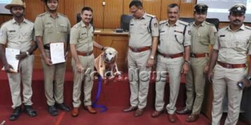 ಚಿಕ್ಕಮಗಳೂರು | ಗೌರವ ಸನ್ಮಾನದೊಂದಿಗೆ ಪೊಲೀಸ್ ಶ್ವಾನ ‘ಪೃಥ್ವಿ’ ನಿವೃತ್ತಿ