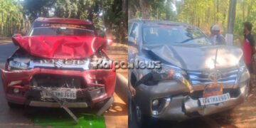 ತೀರ್ಥಹಳ್ಳಿ | ಕಾರುಗಳ ಸರಣಿ ಅಪಘಾತ | ಕೂದಲೆಳೆ ಅಂತರದಲ್ಲಿ ಹರಿಹರಪುರ ಶ್ರೀಗಳು ಪಾರು