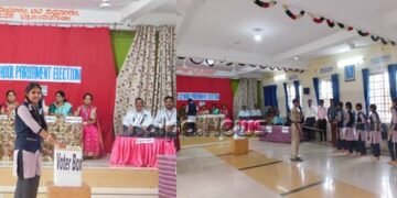 ಶಿಕಾರಿಪುರ | ಕುಮದ್ವತಿ ಪ್ರೌಢಶಾಲೆಯಲ್ಲಿ ಮಾದರಿ ಸಾರ್ವತ್ರಿಕ ಚುನಾವಣೆ