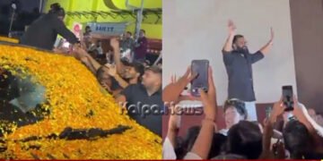 ಮುಂಬೈ | ಗೈಟಿ ಗ್ಯಾಲಾಕ್ಸಿ ಥಿಯೇಟರ್’ಗೆ ಭೇಟಿ ನೀಡಿದ ರಿಷಬ್ ಶೆಟ್ಟಿಗೆ ಹೂಮಳೆಯ ಸ್ವಾಗತ