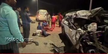 ಕಾರು-ಲಾರಿ ಡಿಕ್ಕಿ | ಓರ್ವ ಸಾವು | ಮೂವರಿಗೆ ಗಾಯ