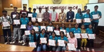 ಪಿಇಎಸ್ ಐಎಎಮ್‌ಎಸ್ ಸ್ವಯಂಸೇವಕರಿಗೆ ಶಿವಮೊಗ್ಗ ಪಾಲಿಕೆಯಿಂದ ಪ್ರಮಾಣಪತ್ರ