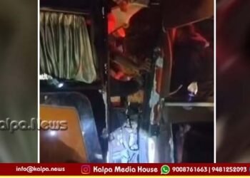 ಹಾಸನ | ಲಾರಿಗೆ ಬಸ್ ಡಿಕ್ಕಿ | ಅದೃಷ್ಟವಶಾತ್ ತಪ್ಪಿದ ಭಾರೀ ಅನಾಹುತ