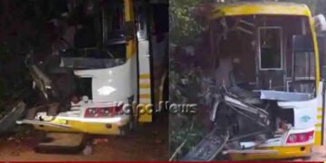 ಹೊಸನಗರ | ಧರೆಗೆ ಡಿಕ್ಕಿಯಾದ ಖಾಸಗಿ ಬಸ್ | ಸ್ಥಳದಲ್ಲೇ ಮಗು ಸಾವು, 10 ಮಂದಿಗೆ ಗಾಯ