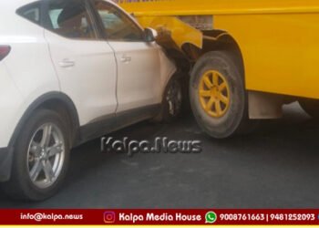 ಬೆಂಗಳೂರು | ಸಿಗ್ನಲ್ ತಪ್ಪಿಸುವ ಯತ್ನದಲ್ಲಿ ಶಾಲಾ ಬಸ್’ಗೆ ಕಾರು ಡಿಕ್ಕಿ